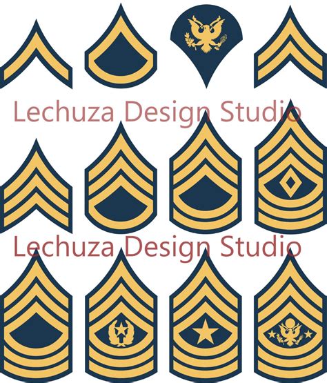 Army Enlisted Rank Stripes SVG Cutting Design Files you Get 5 - Etsy UK