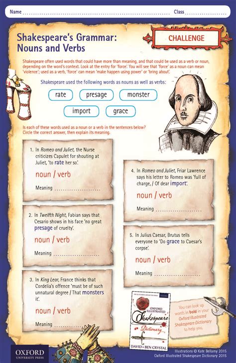 Looking For Some Class Activities This Shakespeare Week This Colourful Worksheet Will Help Your