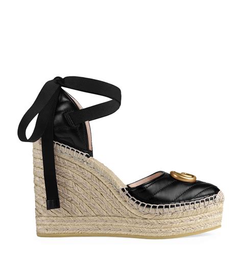 Gucci Leather Platform Espadrille Wedge Sandals 120 Harrods De