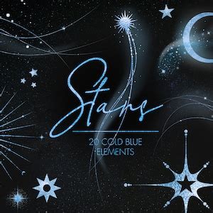 Cosmic Design Elements, Blue Stars Clipart, Astrological Clipart ...