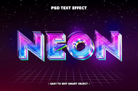 Efeito de texto editável neon style 3d PSD Premium