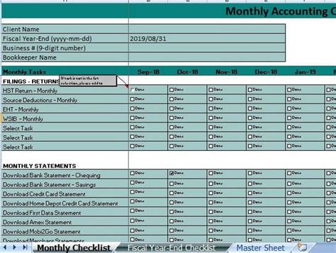 Monthly Accounting Checklist And Year End Checklist Etsy