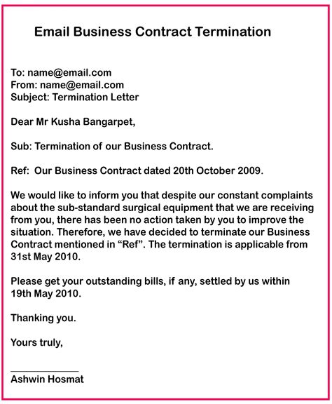 7 Business Contract Termination Letter Samples Howtowiki