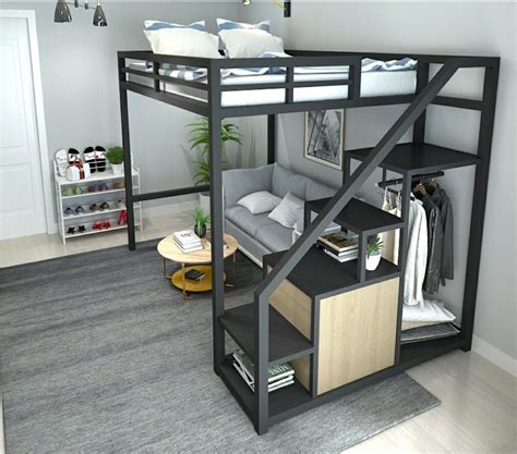 Space Saving Metal Loft Bed Bunk Mini Loft Small Space Smart Solution