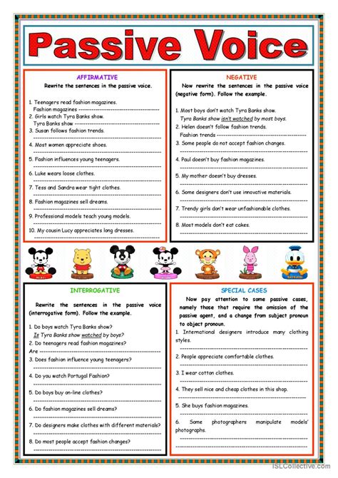 Passive Voice Present Simple Exercises