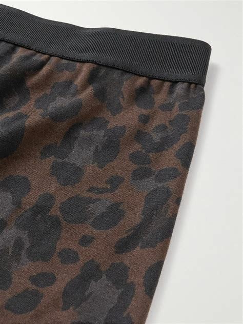 Tom Ford Leopard Print Stretch Cotton Boxer Briefs Brown Tom Ford