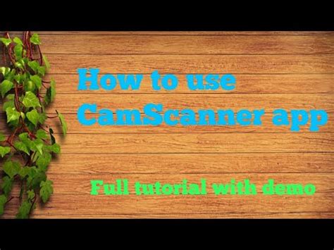 How To Use Camscanner App Youtube