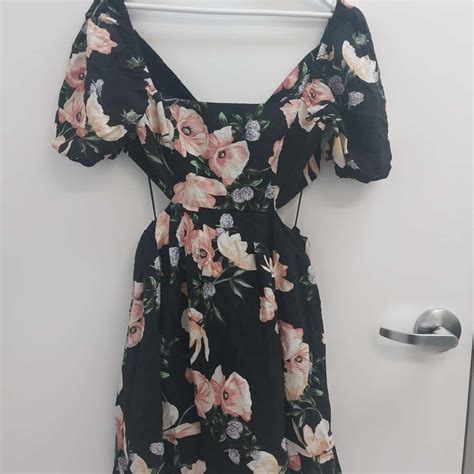 Dotti Ladies Black And Floral Backless Dress