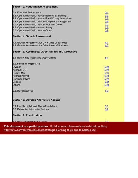 Excel Template: Strategic Planning Tools and Templates (Excel template ...