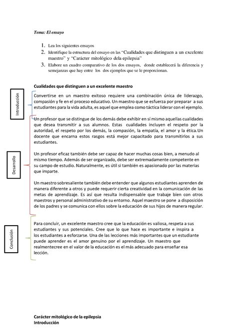 Analisis De Ensayos 1 Tema El Ensayo 1 Lea Los Siguientes Ensayos 2