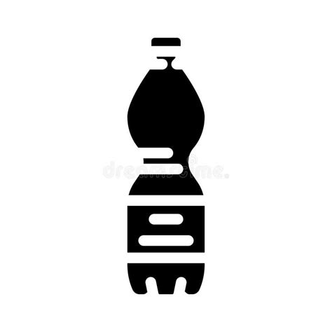 Beverage Soda Plastic Bottle Glyph Icon Vector Illustration Stock