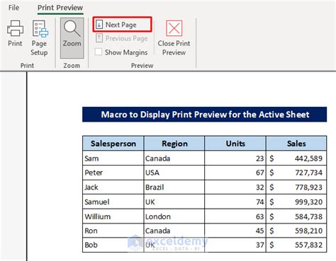 How To Display Print Preview In Excel 3 Vba Macros Exceldemy