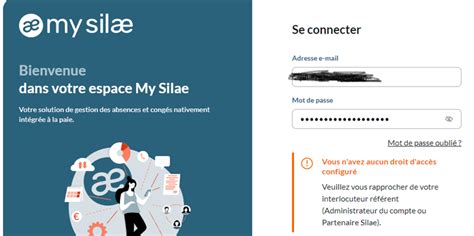 My Silae aucun droit d accès configuré Silae