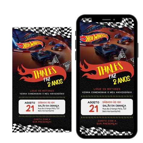 Convite Digital Aniversário Hot Wheels Elo Produtos Especiais