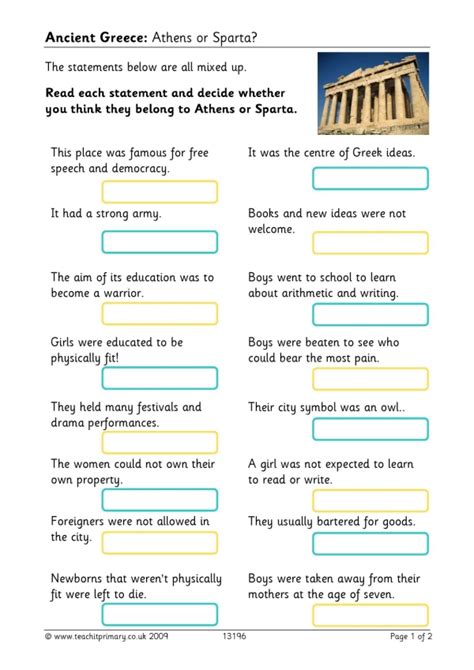 Athens Or Sparta History Ks2 Ancient Greece Teachit