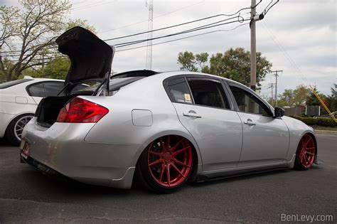 Silver Infiniti G37 On Red Wheels BenLevy