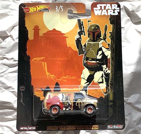 Hot Wheels Star Wars Premium Pop Culture Boba Fett Ford Transit Supervan Boba Fett