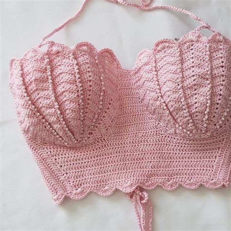 Mermaid Crochet Top I Knit Bikini Top I Knit Mermaid Top I Boho Festival I Handmade Crochet Crop