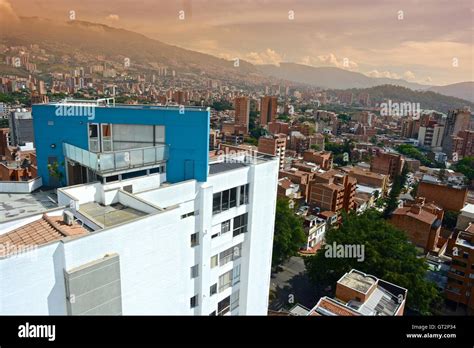 Cityscape Of Medellin Colombia Stock Photo Alamy