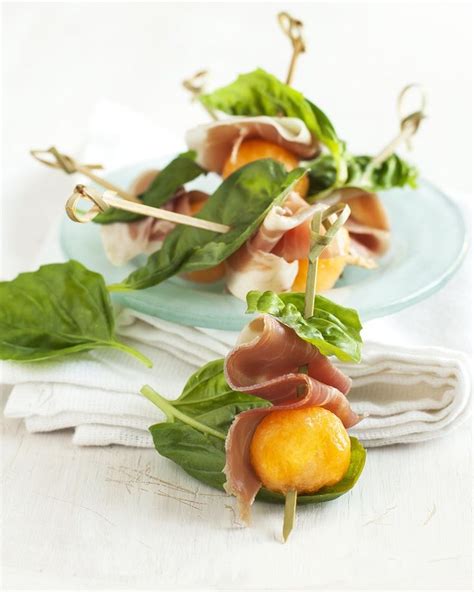 Mini Brochettes Au Melon Et Jambon De Parme Melon Jambon Cuisine Et