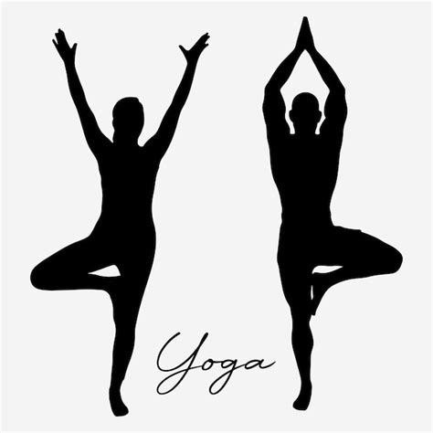 Pose D Arbre De Yoga Vecteur Premium