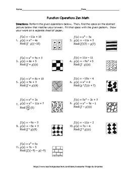 Composite Function Operations Zen Math By Funrithmetic Tpt