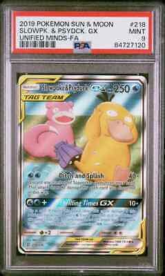 Psa Mint Slowpoke Psyduck Gx Unified Minds Full Art Pokemon Card