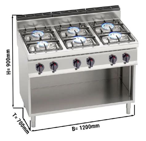 Fourneau à gaz 6 feux professionnel Version 700 devis sous 1h