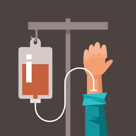 Premium Vector Blood Transfusion Vector Illustration Isolated On