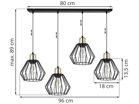 Lampa Wisz Ca Na Szerokiej Listwie Cm Klosze Druciane Czarne