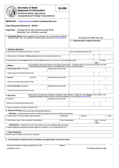 Fillable Form Si 550 Printable Forms Free Online