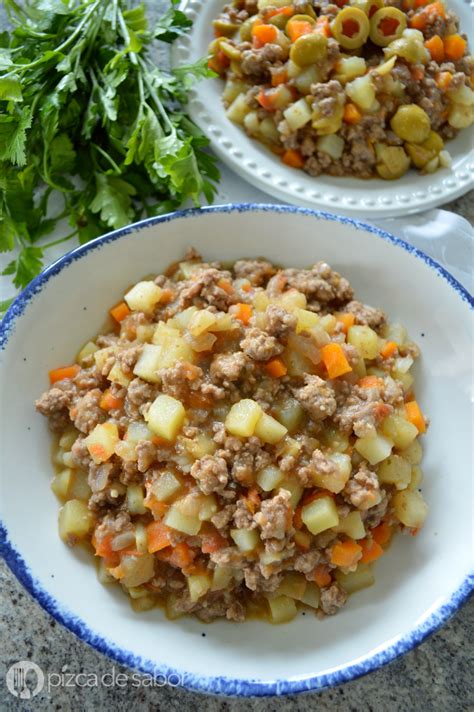 Carne Molida Con Papa Y Zanahoria Pizca De Sabor