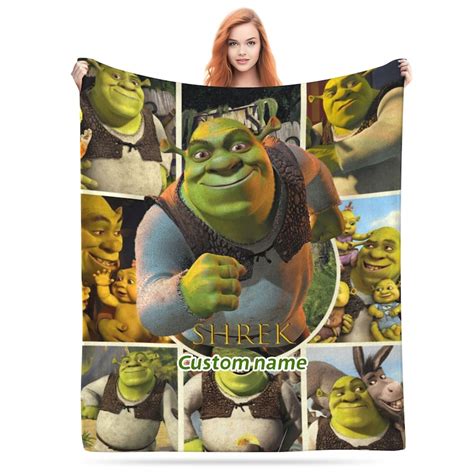 Personalized Shrek Blanket Custom Photo Sofa Blanket Christmas Bediing