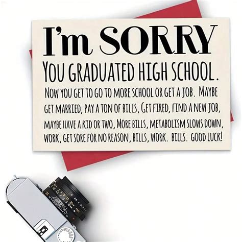 1pc Funny Creative Graduation Greeting Card Congrats Grad Card Sorry Grad Congratulations Card