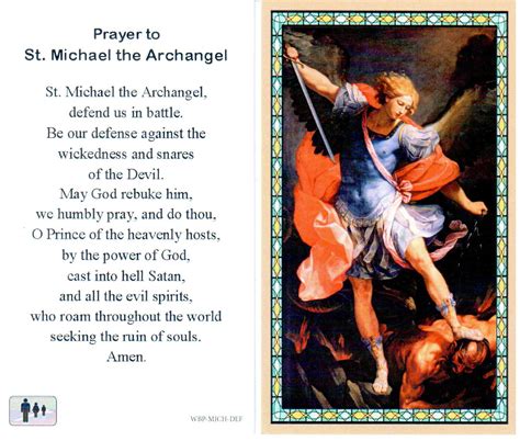 St Michael The Archangel Prayer Card Printable Cards