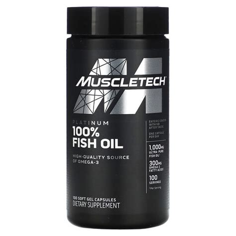 MuscleTech Platinum 100 Fish Oil 100 Soft Gel Capsules