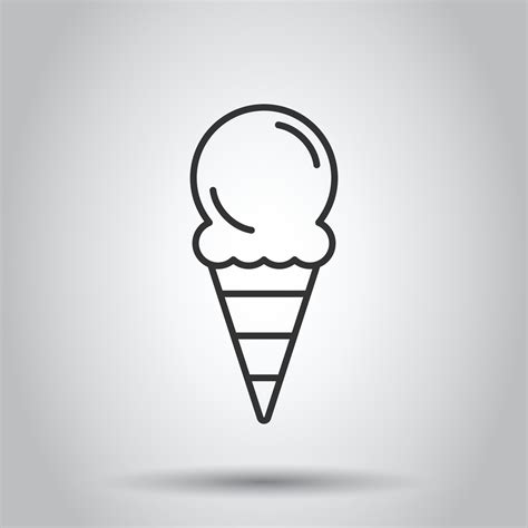 Ice Cream Icon In Flat Style Sundae Vector Illustration On White Isolated Background Sorbet