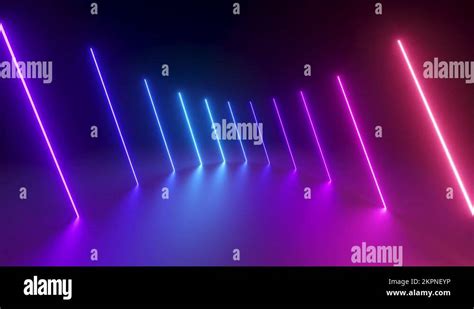 Cycled 3d Animation Abstract Neon Background With Spinning Neon Lines