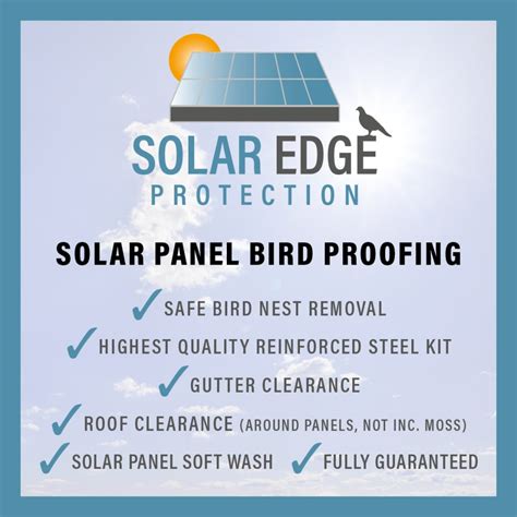 Solar Panel Bird Proofing Inverness Solar Panel Edge Protection Ltd