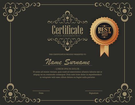 Classic Certificate Award Design Template 47764084 Vector Art At Vecteezy