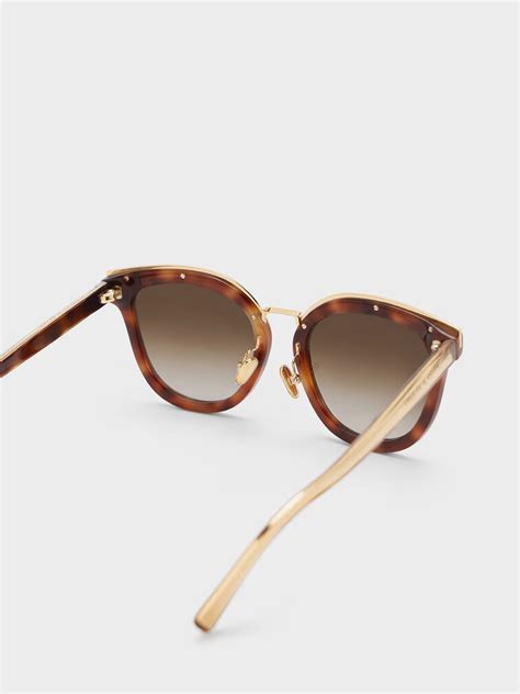 Tortoiseshell Recycled Acetate Metallic Rim Sunglasses Charles