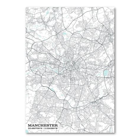 Manchester City Print Manchester Map Print Map Of Etsy