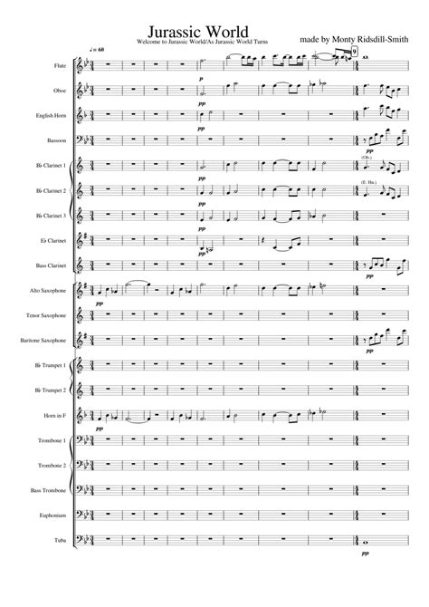 Jurassic World Sheet Music For Trombone Euphonium Tuba Trombone Bass And More Instruments