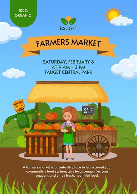 Page 2 Free Custom Printable Farmers Market Poster Templates Canva