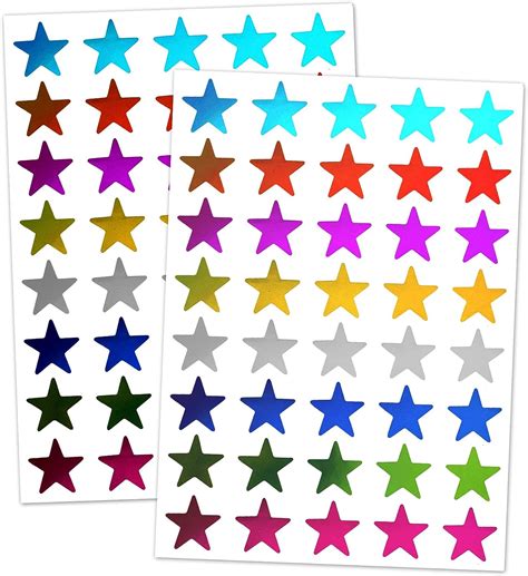 8 Colours 1000 Pack Foil Star Metallic Stickers 15mm Amazon Co Uk