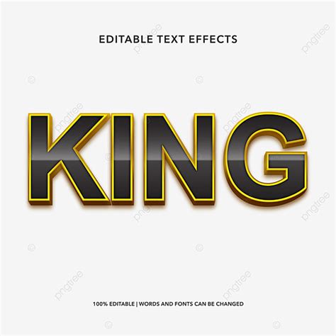 King Text Effect Vector Art Png King Editable Text Effect Editable