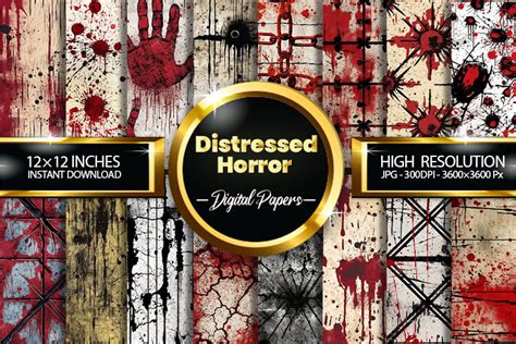 Distressed Horror Digital Papers Graphic By Hurairagraphics · Creative