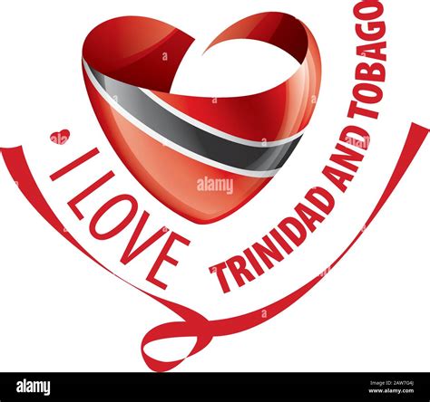 National Flag Of The Trinidad And Tobago In The Shape Of A Heart And The Inscription I Love