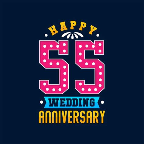 Happy 55th Wedding Anniversary Celebration 9646918 Vector Art At Vecteezy