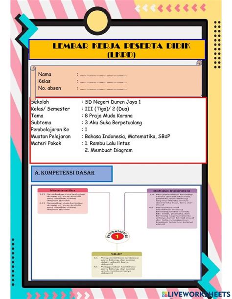 LKPD Kelas 3 Tema 8 Subtema 3 Worksheet Worksheets Online Workouts